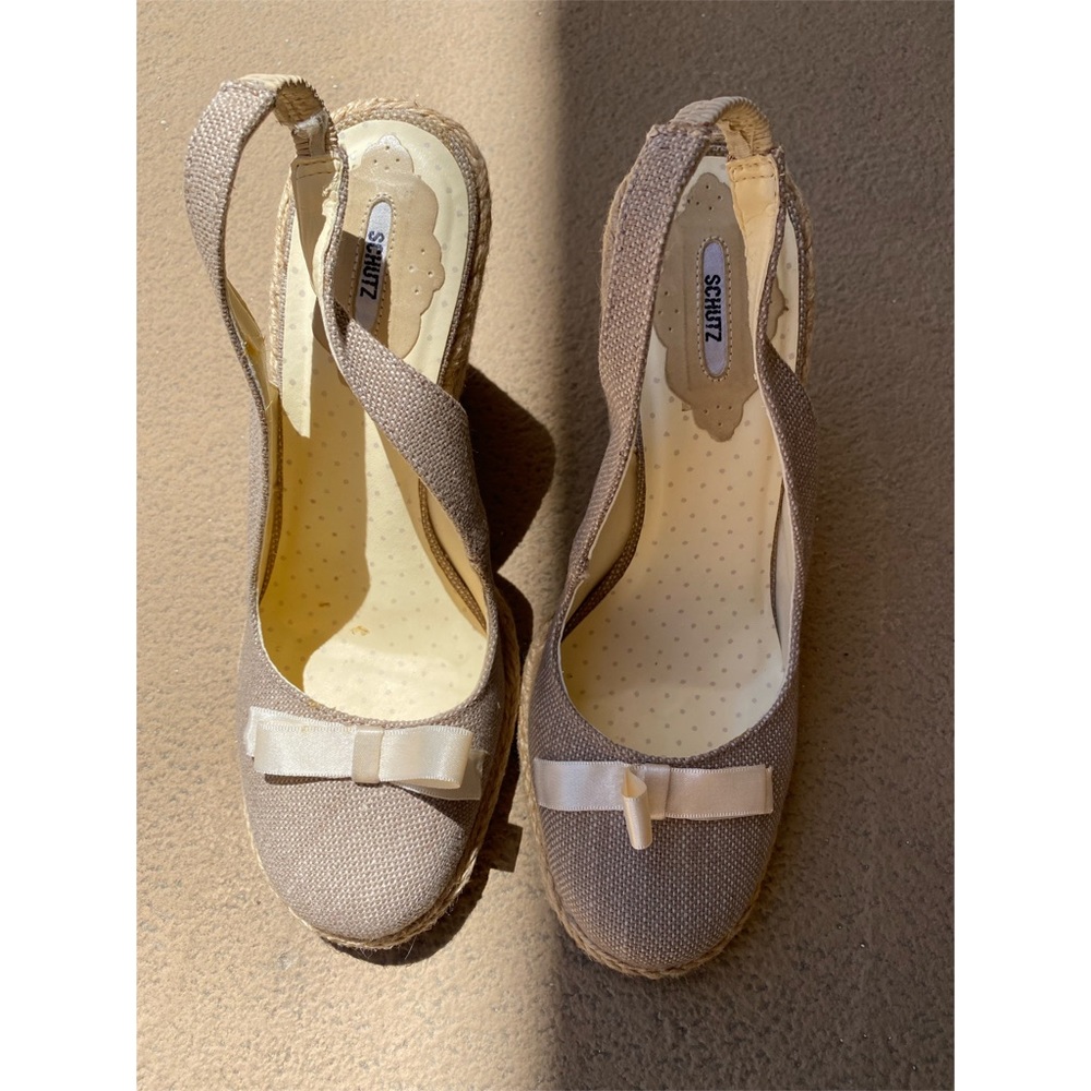 SCHUTZ Cream/Bone Sling Wedges